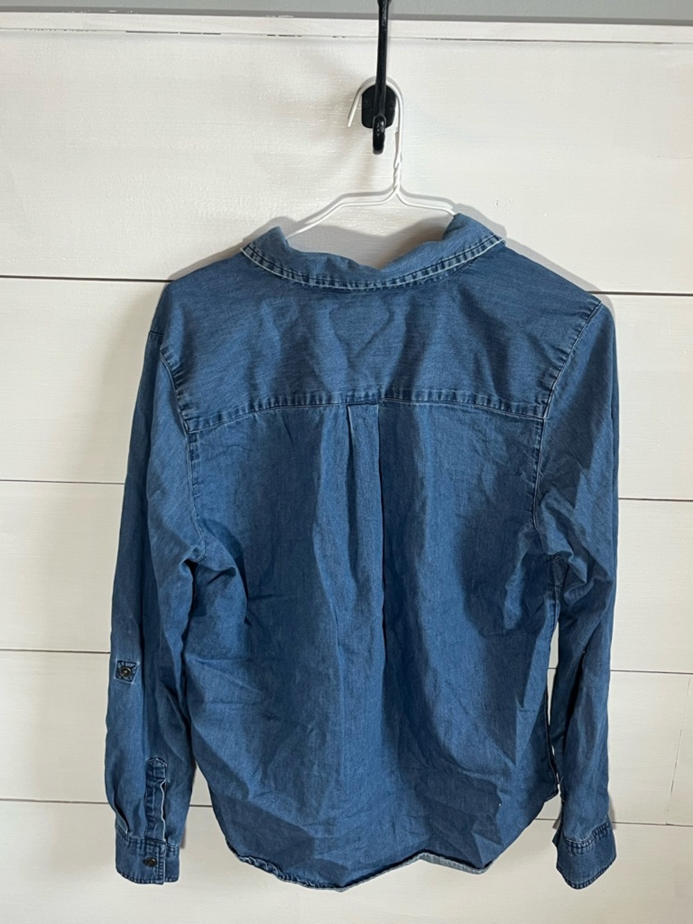 Northern Reflections Denim Button-Up Shirt with Floral Embroidery - Picture 5 of 5